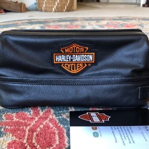 Harley Davidson leather toiletry bag